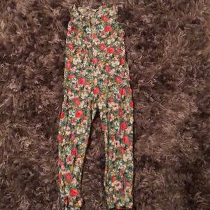 Floral button up jumpsuit